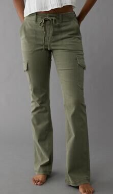 American Eagle Stretch Classic Bootcut Cargo Pants Sz 2 LONG